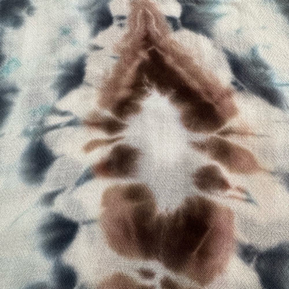 Colette Malouf Blue and Brown Swirl Scarf - Picture 2 of 4